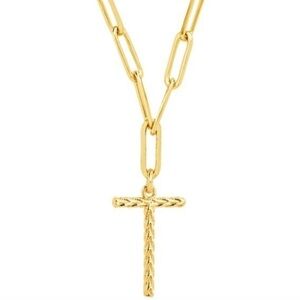 Sterling Forever gold plated Woven T initial necklace